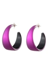 Alexis Bittar Wide Graduated Medium Hoop Earrings In Fuchsia