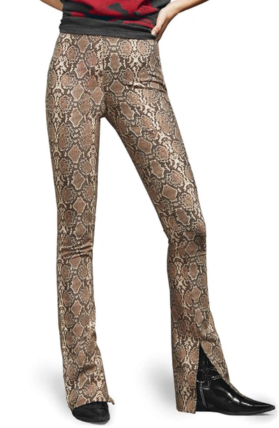 Anine Bing Python Print Split Cuff Cigarette Trousers