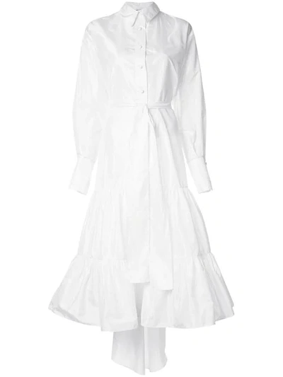 Taller Marmo Long Shirt Dress With Knot In White