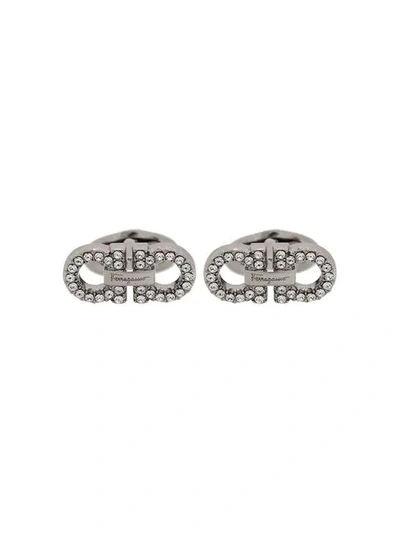 Ferragamo Double Gancini Cufflins In Silver