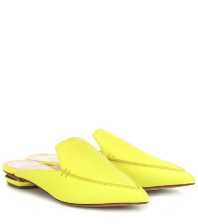 Nicholas Kirkwood Shoes Fluo Yellow 18mm Beya Flat Mules