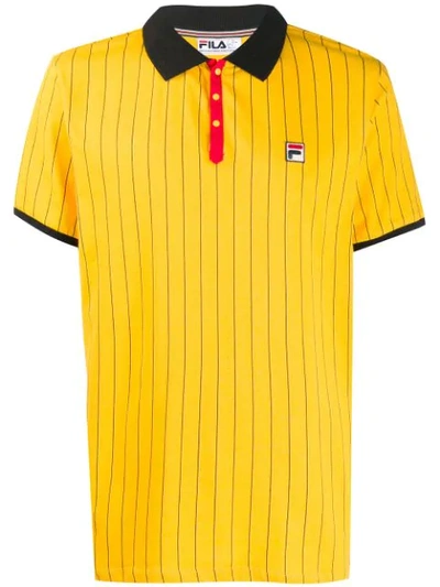 Fila Poloshirt Mit Nadelstreifen In Yellow,black,red