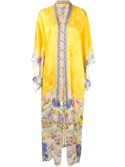 Camilla Long Kimono Coat - Yellow