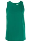 Alberto Biani Tailored Vest Top In Green