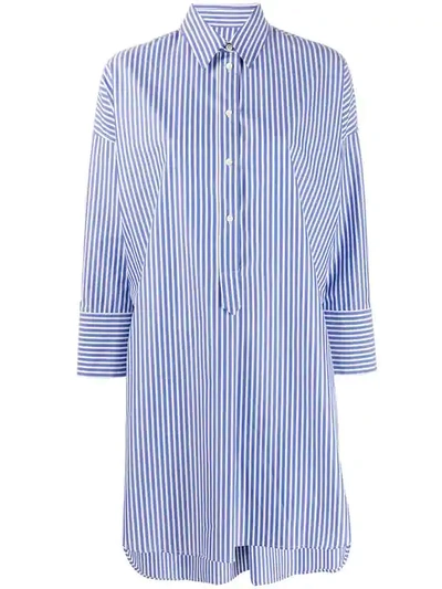 Alberto Biani Striped Tunic Style Shirt - Blue