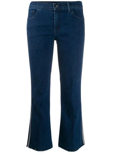 J Brand Side Stripe Bootcut Jeans In Blue