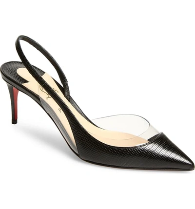 Christian Louboutin Optisexy Asymmetric Red Sole Slingback Pumps In Black