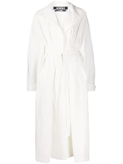 Jacquemus Trenchcoat Im Oversized-design - Weiss In White