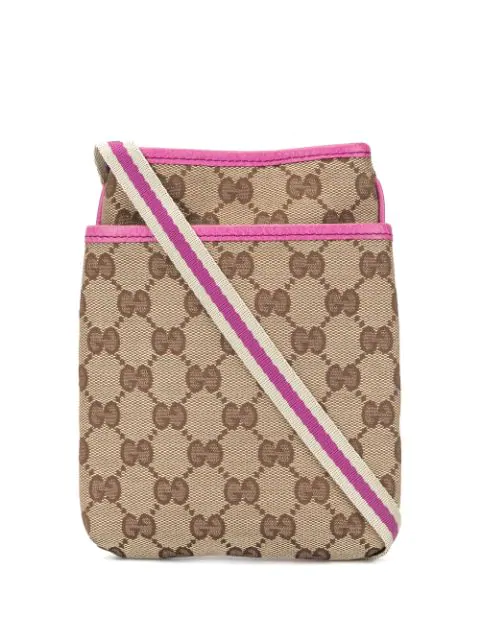 Pre-Owned Gucci Shelly Line Gg Pattern Shoulder Bag In Brown | ModeSens