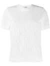 Fendi Ff Jacquard Cotton And Viscose Blend Sweater In White