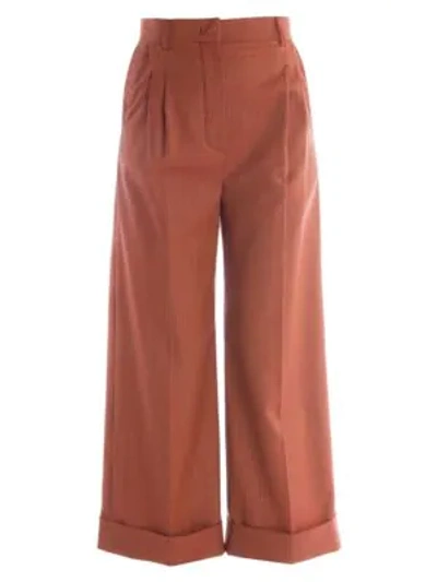 Fendi Micro-checked Wide-leg Cropped Pants In Whitman