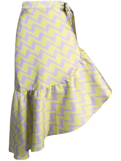 Cynthia Rowley Evanston Zigzag Print Skirt In Purple