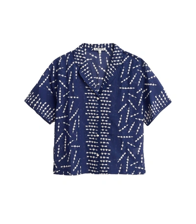 Alex Mill Silk Cotton Arrows Shirt In Arrow Print In Blue