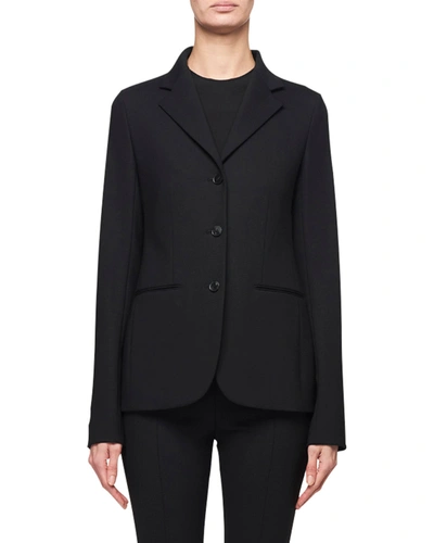 The Row Defina 3-button Wool Jacket In Black