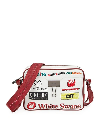 Off-white Multi-logo Camera Shoulder Bag In White Pattern