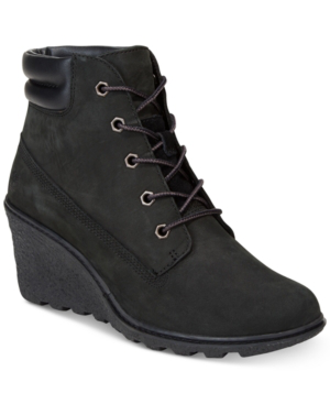 women's black timberland wedge boots