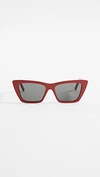 Saint Laurent Cat-eye Acetate Sunglasses In Burgundy