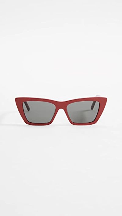 Saint Laurent Cat-eye Acetate Sunglasses In Burgundy