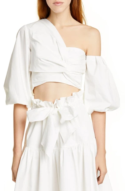 Amur Ale One-shoulder Crop Top In White