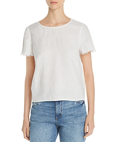Vince Camuto Frayed-sleeve Linen Tee - 100% Exclusive In Shell White