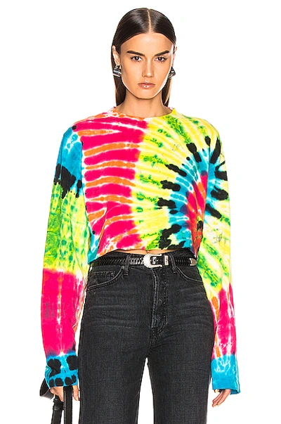 Cotton Citizen Tokyo Crop Shirt In Blue,green,ombre & Tie Dye,pink,yellow In Prism