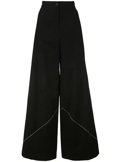 Tome Wide-leg Trousers - Black