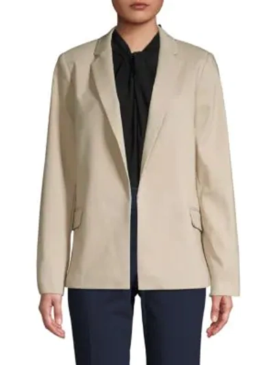 Calvin Klein Notch Collar Open-front Jacket In Khaki