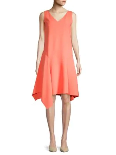 Lafayette 148 Sleeveless A-line Dress In Coral Reef