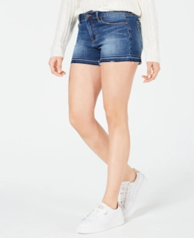 Articles Of Society Zina Frayed-hem Denim Shorts In St. Johns