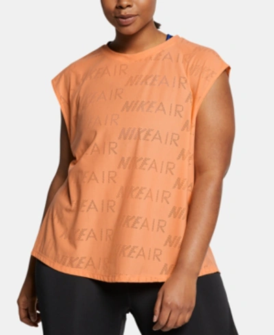 Nike Plus Size Air Logo-print T-shirt In Fuel Orange