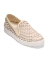 Cole Haan Grandpro Spectator Woven Suede Slip-on Sneakers In Beige Suede