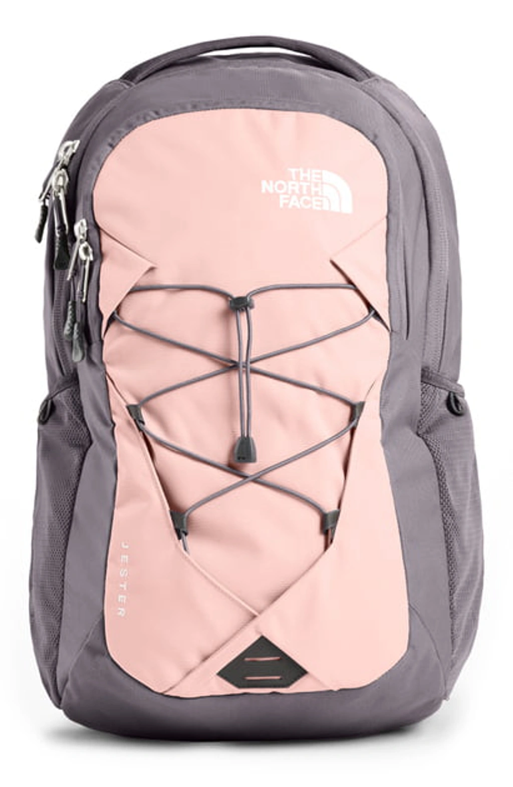 The North Face Jester Backpack Grey In Rabbit Grey/ Pink Salt