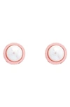 Ted Baker Sinaa Crystal Stud Earrings In Pearl/ Rose Gold