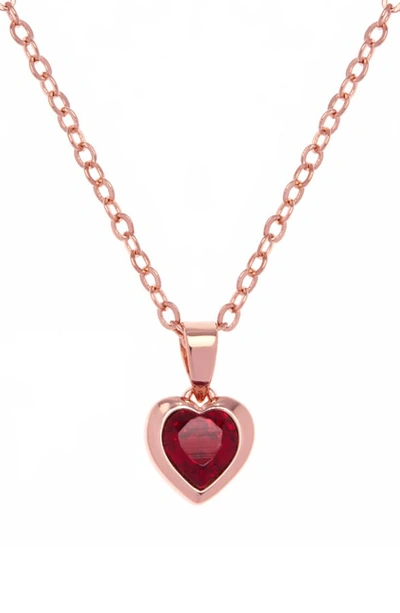 Ted Baker Hannela Swarovski Crystal Heart Pendant Necklace In Siam/ Rose Gold