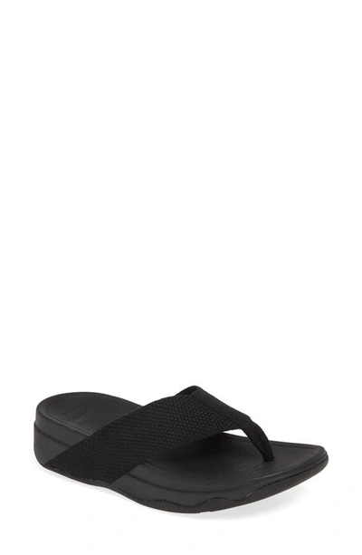 Fitflop (tm) Surfa(tm) Flip Flop In Black Fabric