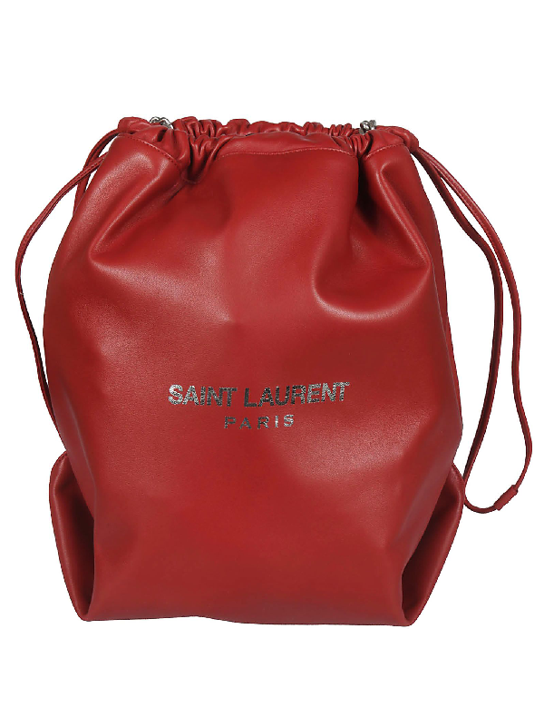 Saint Laurent Teddy Bucket Bag In Rouge Eros Modesens