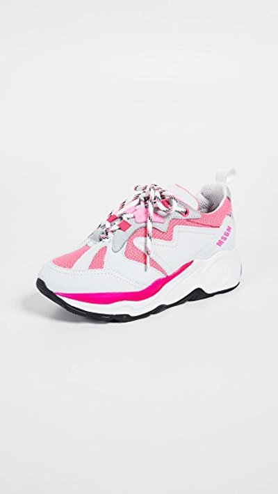 Msgm Attack Sneakers In Neon Fuchsia