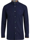 Burberry William Slim Fit Stretch Poplin Sport Shirt In Navy