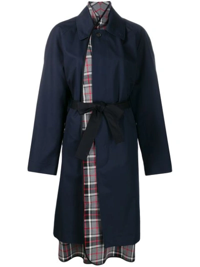 Balenciaga Layered Cotton-twill Trench Coat In Blue