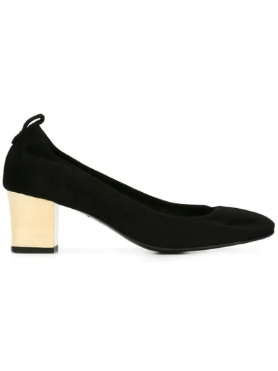 Lanvin Contrast Block Heel Pumps In Black