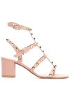 Valentino Garavani Garavani Rockstud Ankle Strap Sandals In Neutrals