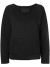 Nili Lotan Tiara V Neck Sweatshirt In Black