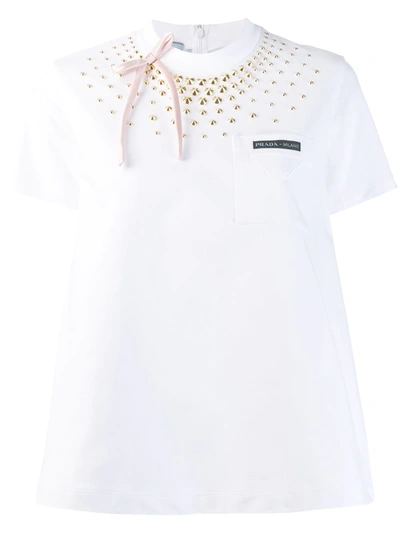 Prada Studded T-shirt - 白色 In White