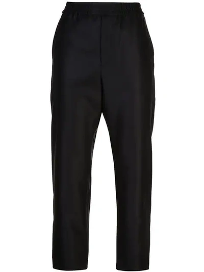 Saint Laurent Linn Cropped Trousers In Black