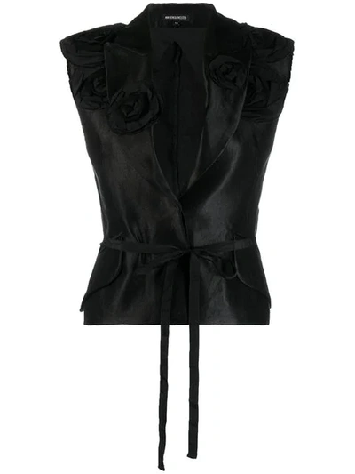 Ann Demeulemeester Floral Appliqués Waistcoat In Black