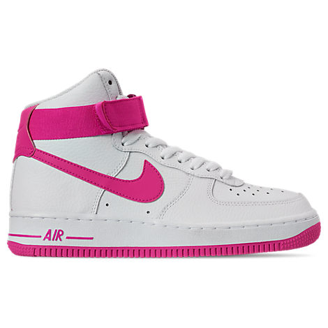 white and pink nike high tops