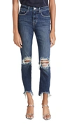 L Agence High Line Cropped Distressed Skinny Jeans In Monrovia