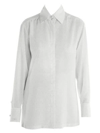 Fendi Drops Kimono Print Silk Shirt In Printed White