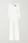 Roland Mouret Bethany Ruffled Wool Jumpsuit In White