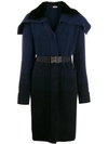 Fendi Mink Collar Ombré Cashmere & Wool Duster Cardigan In Black